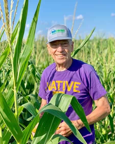 Senior United States Senator, Chuck Grassley in his fields in Iowa